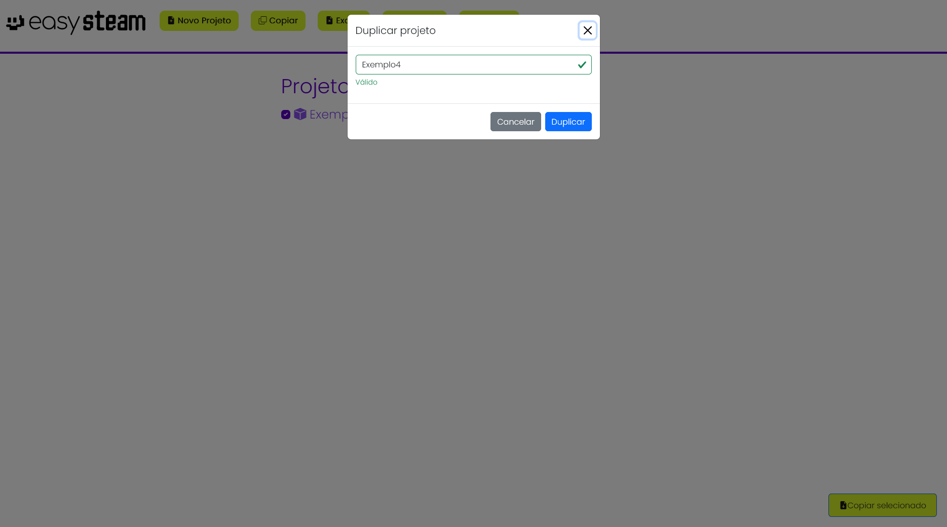 Duplicando um projeto