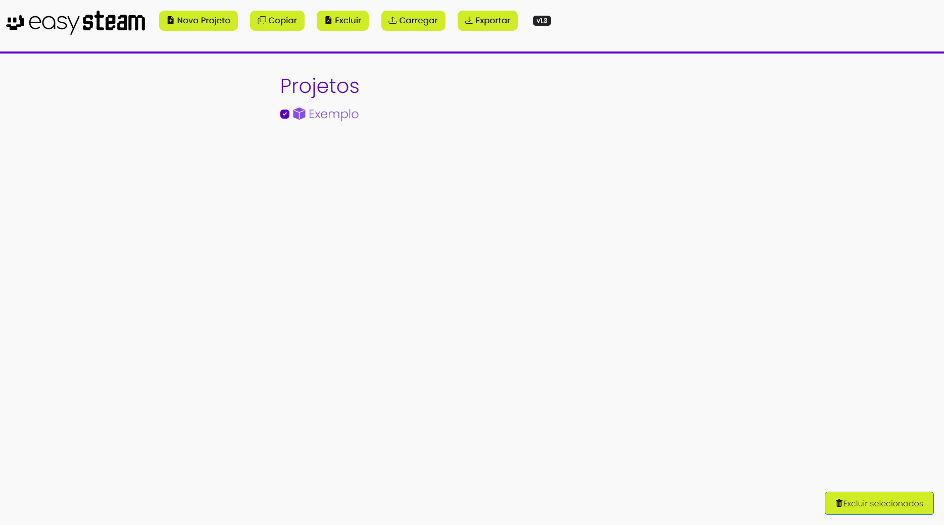 Excluindo um projeto