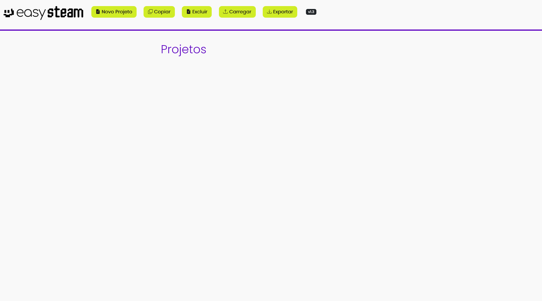 Página inicial do Ambiente de programação